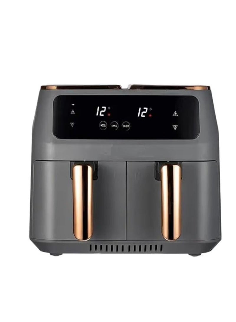 سوكاني مقلاة هوائية ثنائية المنطقة سعة 8 لترات بباب مزدوج - 2800 واط طاقة عالية للطهي بدون زيت، فرن صغير متعدد الوظائف بتحكم باللمس - Image 1